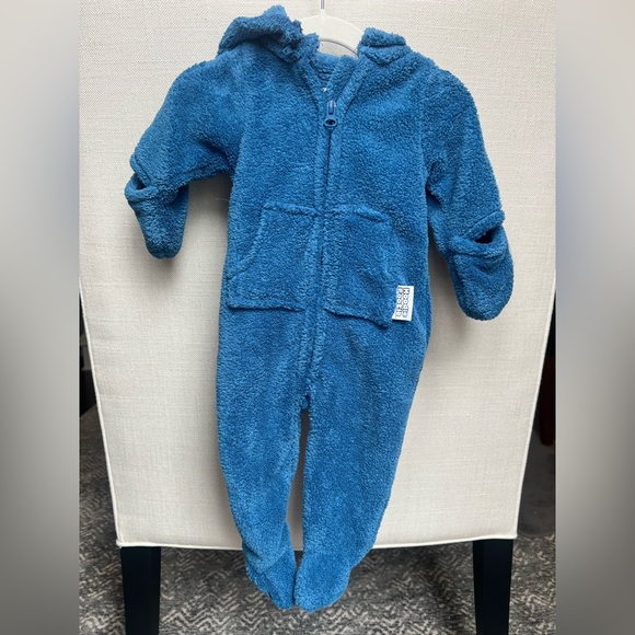 Super Soft Footed PajamaGram Hoodie-Footie™ Blue Baby Size 0-3 - Picture 1 of 3